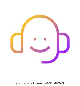 Call center pixel perfect gradient linear ui icon. Selling products via phone. Customer support service. Line color user interface symbol. Modern style pictogram. Vector isolated outline illustration