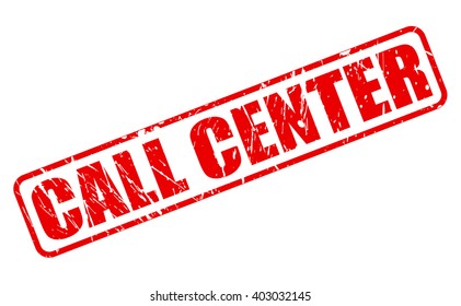 CALL CENTER red stamp text on white