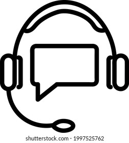 Call center remote icon. Care about customers concept. Vector EPS10 line stroke