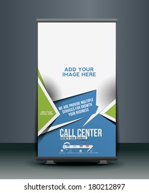 Call Center Roll Up Banner Design