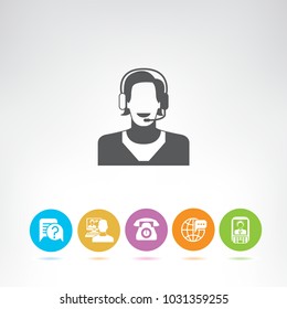 call center service and contact icons