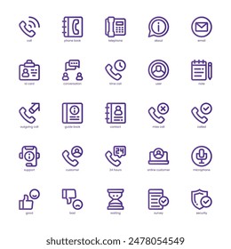 Paquete de iconos de Call Center Service para su Sitio web, móvil, presentación y diseño de logotipo. Icono de Servicio de Call Center - diseño básico de gradiente de línea. Ilustración gráfica de Vector y trazo editable.