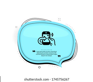 Call center service icon. Quote speech bubble. Share phone call sign. Feedback symbol. Quotation marks. Classic share call icon. Vector