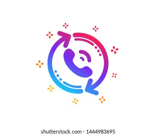 Call Center Service Icon. Recall Support Sign. Feedback Symbol. Dynamic Shapes. Gradient Design Call Center Icon. Classic Style. Vector