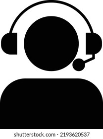 Call center service icon vector . Customer service symbol ,  user with headphone 