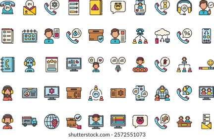 Call center service icons High-Quality Vector Icons Collection with Editable Stroke. Ideal for Professional and Creative Projects.