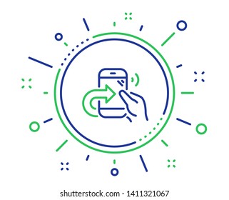 Call center service line icon. Share phone call sign. Feedback symbol. Quality design elements. Technology share call button. Editable stroke. Vector