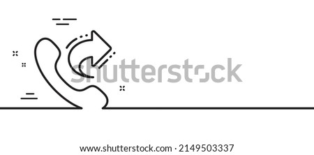 Call center service line icon. Share phone call sign. Feedback symbol. Minimal line illustration background. Share call line icon pattern banner. White web template concept. Vector