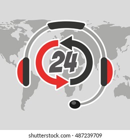 call center service line vector illustration design