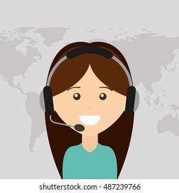 call center service line vector illustration design