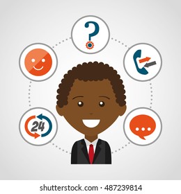 call center service line vector illustration design