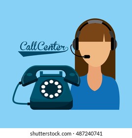 call center service line vector illustration design