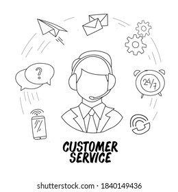 Call center service vector illustration. Suitable for design elements from customer complaints, help desk, and customer support.