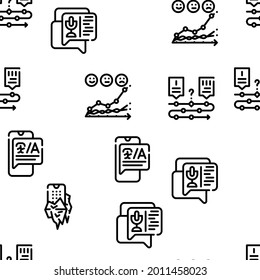 Call Center Service Vector Seamless Pattern Thin Line Illustration