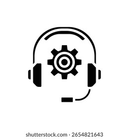 Configuraciones de centro de llamadas Ilustración vectorial de iconos llena