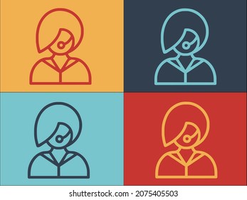 Call Center Student Logo Template, Simple Flat Icon of student,people,office