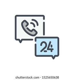 Call center support color line icon. Request a call back vector outline colorful sign.