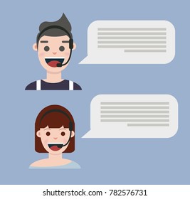 Call center support in flat design