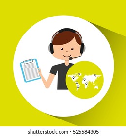 call center support logistic check list vector illustration eps 10