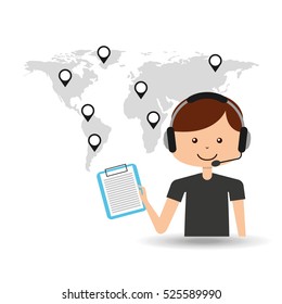 call center support logistic check list vector illustration eps 10