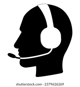 Icono de operador de asistencia de centro de llamadas
