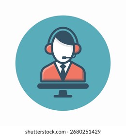 Call center support operator icon vector, call center support operator illustration flat design - Powered by Shutterstock - Get 15% off with code: PIKWIZARD15