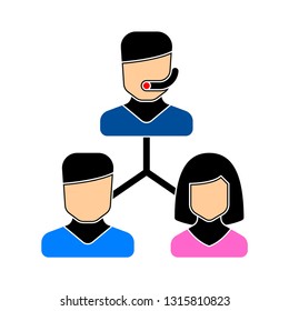 Call Center. Support Service.  Customer Care Or Customer Service - Administrator Vector Illustration