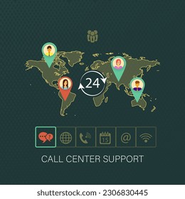 Call center support vector illustration