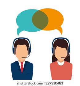 Call center and technical support design, vector illustration.
