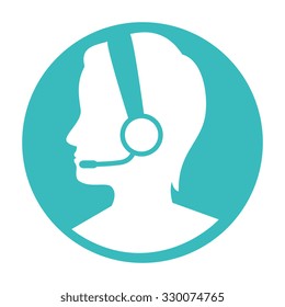 call center and technical support graphic design, vector illustration.
