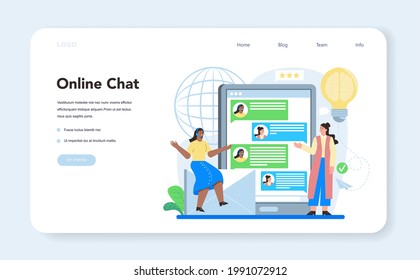 Call center or technical support web banner or landing page. Idea of customer service. Clients support providing them with valuable information. Vector flat illustration