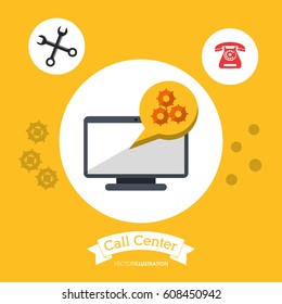 call center technology computer tool gear telephone