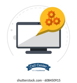 call center technology gears bubble speak