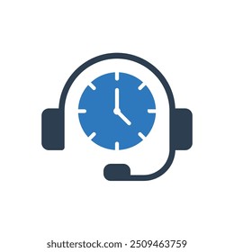 Icono de tiempo del centro de llamadas - Icono de Asistencia al cliente