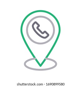 call center vector color line icon 