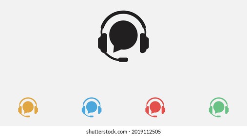 Call center vector icon. Call center service icon vector illustration. Customer support icon. Set of colorful flat design icons 