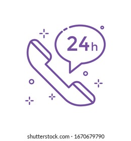 Call Center Vector illustration. Shopping and E-commerce Outline icon. EPS 10 File