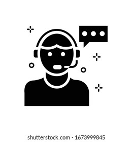  Call Center Vector illustration. Shopping and E-commerce Glyph icon. 