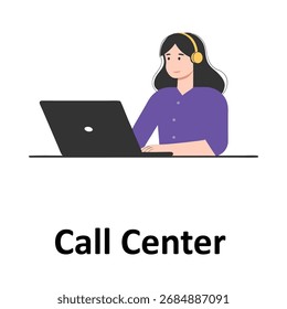 Call Center Vector Illustration Which can easily edit or modify
