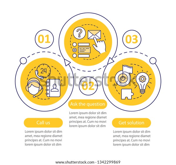 Call Center Vector Infographic Template Helpdesk Stock Vector