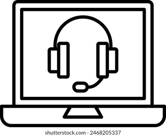 Call Center Vector Line Icon Design