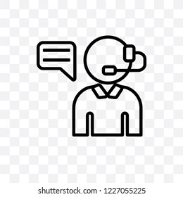 Call center vector linear icon isolated on transparent background, Call center transparency concept can be used for web and mobile