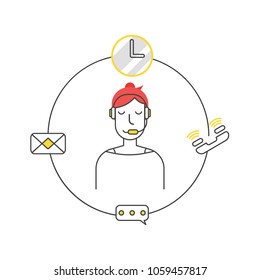 Call center vector logo icon illustration
