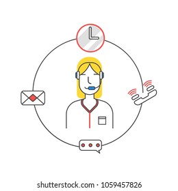 Call center vector logo icon illustration
