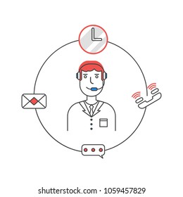 Call center vector logo icon illustration
