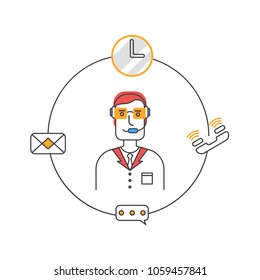 Call center vector logo icon illustration
