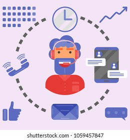 Call center vector logo icon illustration
