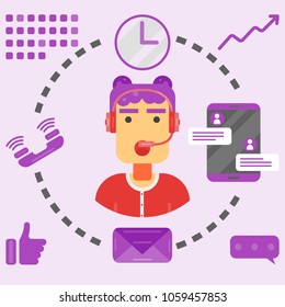 Call center vector logo icon illustration
