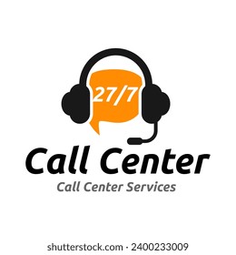 Call Center-Vektorgrafik-Logo-Vorlage auf weißem Hintergrund
