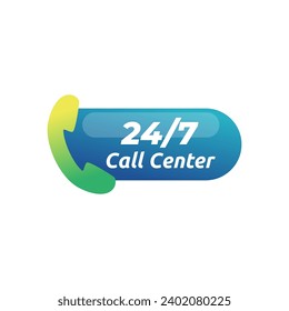 Call center vector logo template on white background
